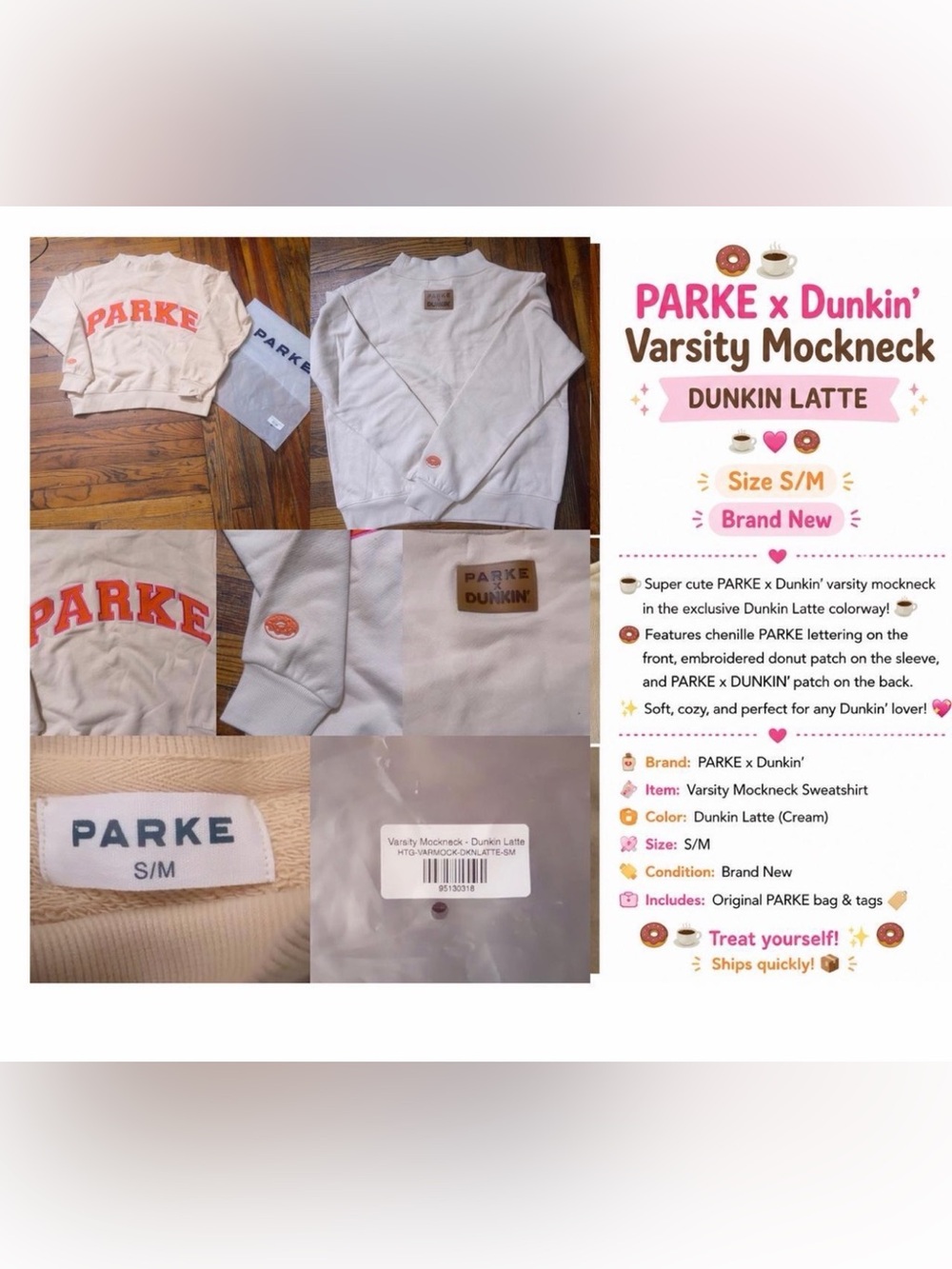 Parke Women's Varsity Mockneck Sweatshirt in Dunkin Latte